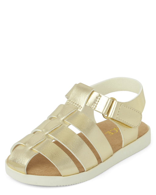 Toddler Girls Metallic Fisherman Sandals