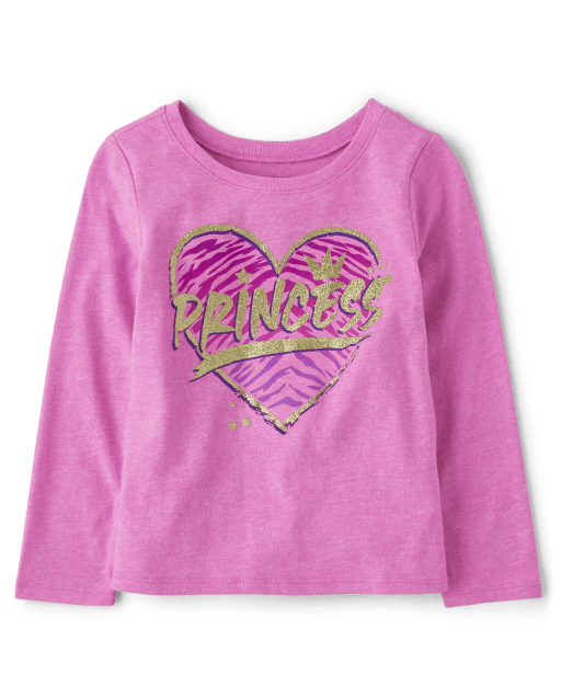 Baby And Toddler Girls Princess Heart Graphic Tee