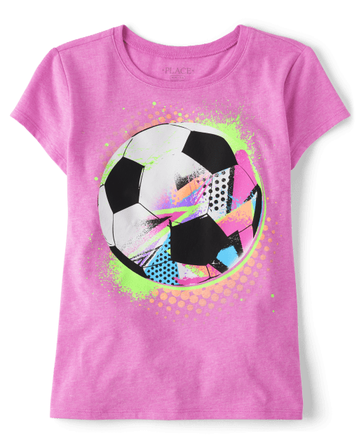 Girls Soccer Ball Graphic Tee