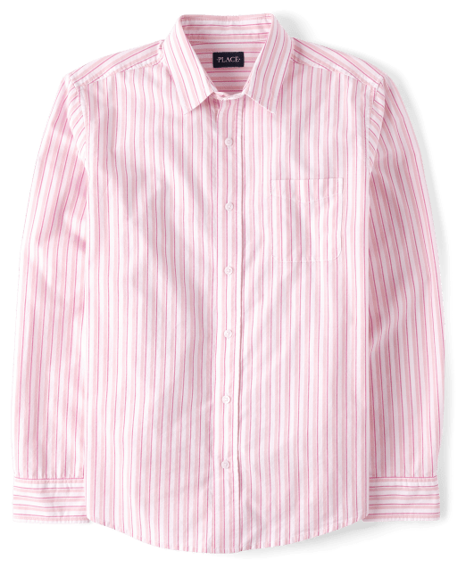 Mens Dad And Me Striped Poplin Button Up Shirt