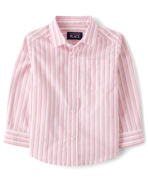 Baby And Toddler Boys Dad And Me Striped Poplin Button Up Shirt