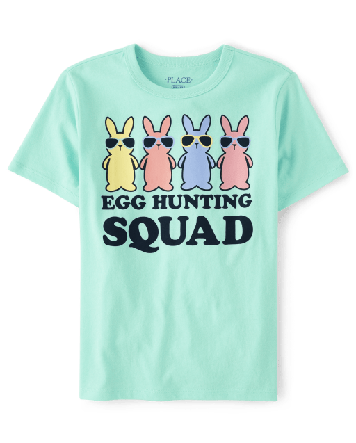 Unisex Kids Matching Family Egg Hunting Squad Graphic Tee