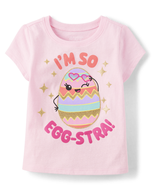 Baby And Toddler Girls Eggstra Graphic Tee