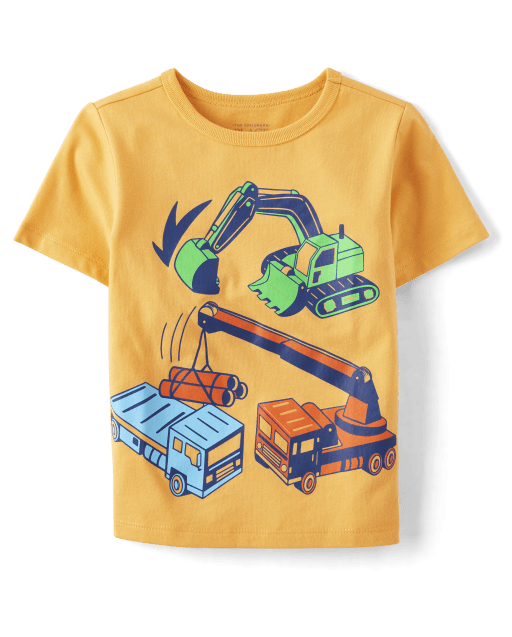 Baby And Toddler Boys Construction Vehicles Graphic Tee