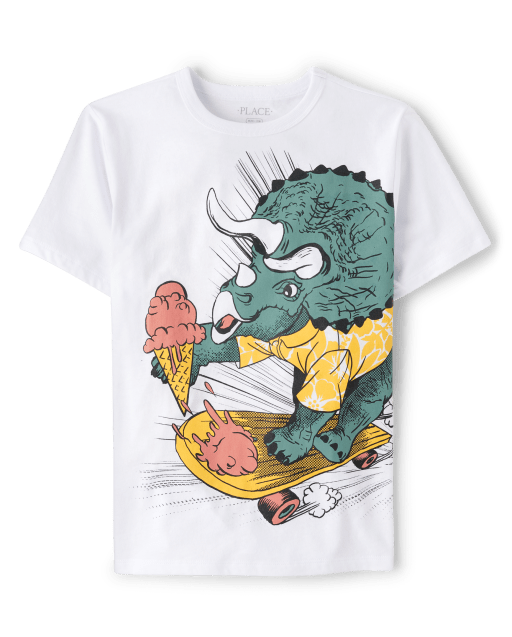 Camiseta con gráfico de helado de dinosaurio para niños