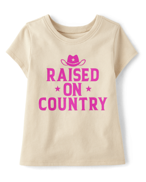 Camiseta con estampado country para bebés y niñas pequeñas