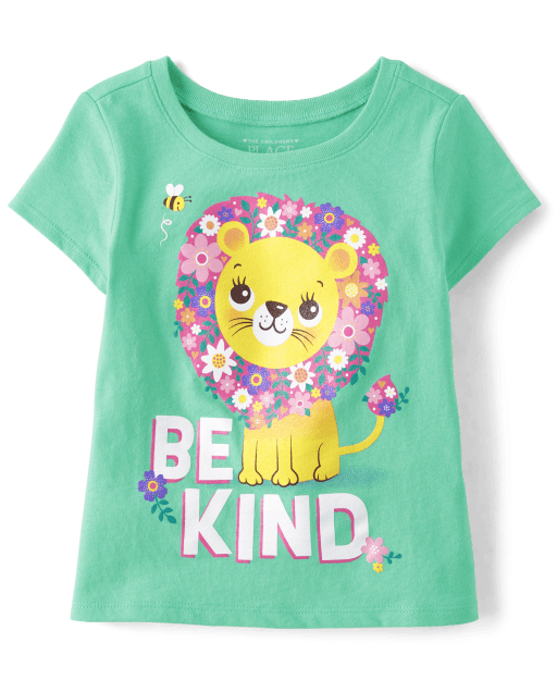 Camiseta con gráfico amable para bebés y niñas pequeñas