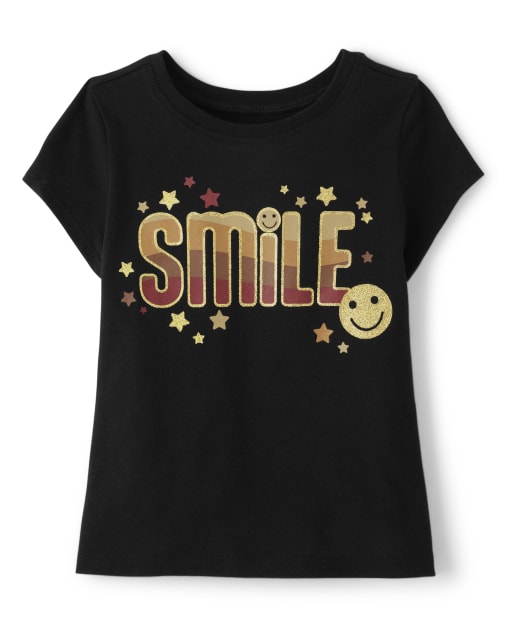 Baby And Toddler Girls Smile Graphic Tee