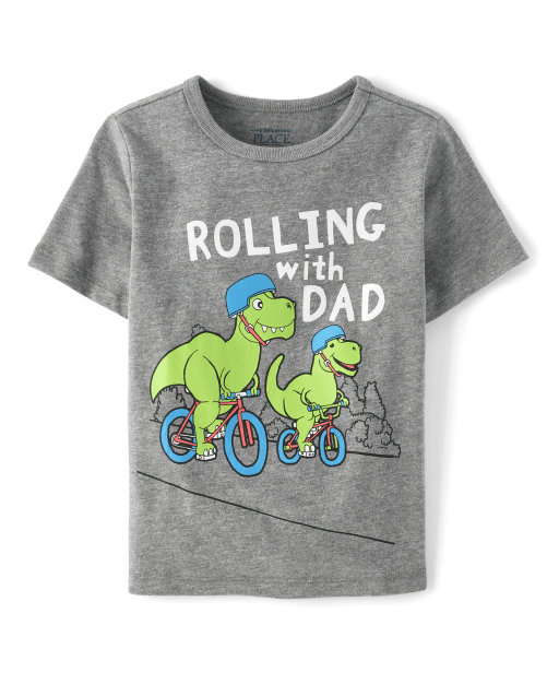 Baby And Toddler Boys Rolling With Dad Graphic Tee