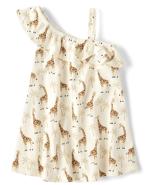 Baby And Toddler Girls Giraffe One Shoulder Dress