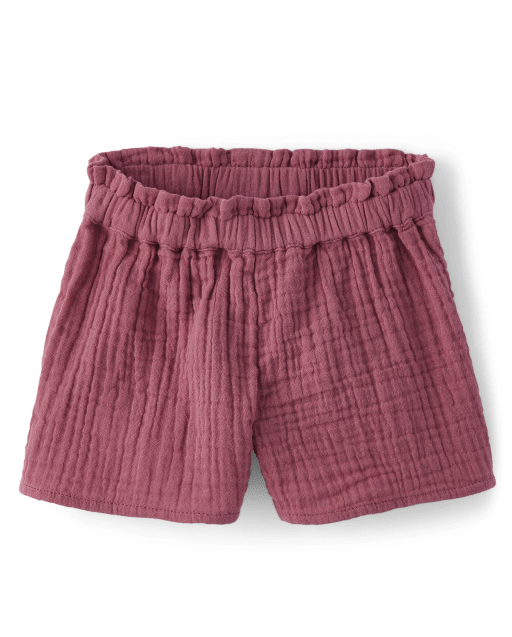 Toddler Girls Gauze Paperbag Waist Shorts