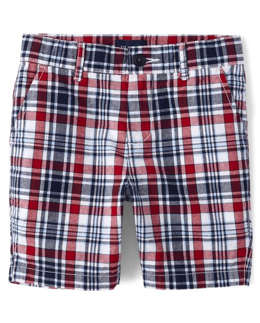Shorts chinos a cuadros para niños