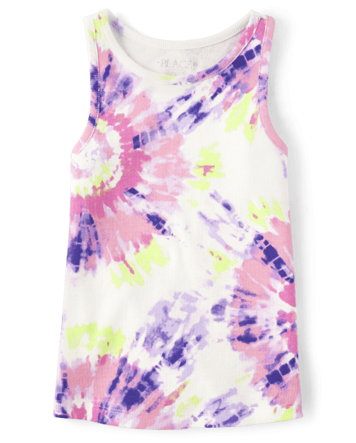 Girls Print Ribbed Tank Top