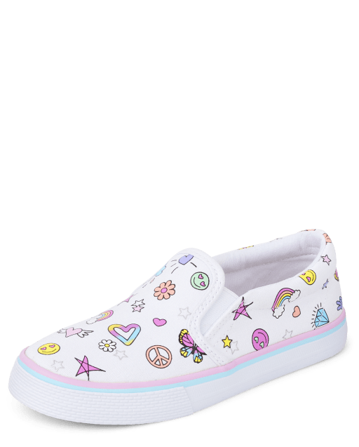 Girls Doodle Slip On Sneakers