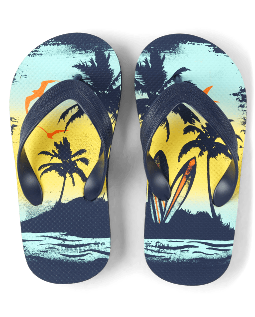 Boys Tropical Flip Flops