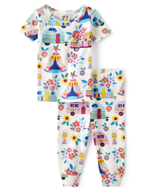 Baby And Toddler Girls Camper Snug Fit Cotton Pajamas