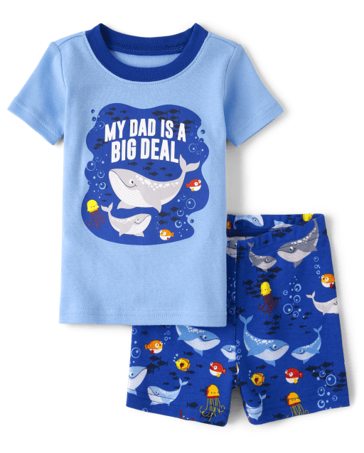 Baby And Toddler Boys Whale Snug Fit Cotton Pajamas