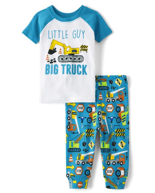 Baby And Toddler Boys Construction Snug Fit Cotton Pajamas