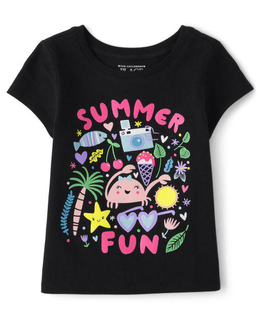 Baby And Toddler Girls Summer Fun Graphic Tee