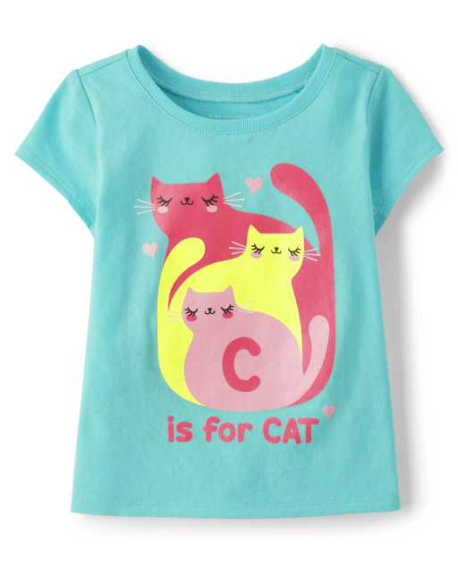 Baby And Toddler Girls C Is For Cat Graphic Tee