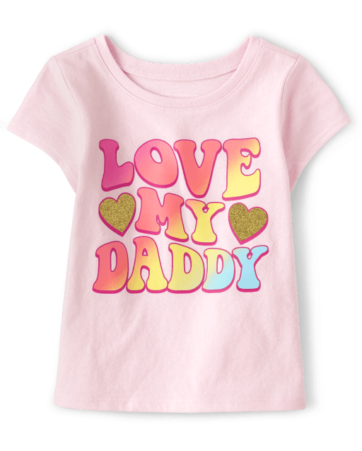 Baby And Toddler Girls Love My Daddy Graphic Tee