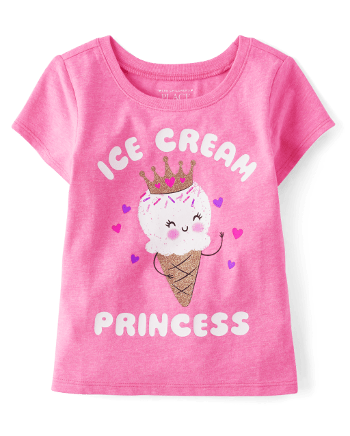 Baby And Toddler Girls Ice Cream Princess Graphic Tee