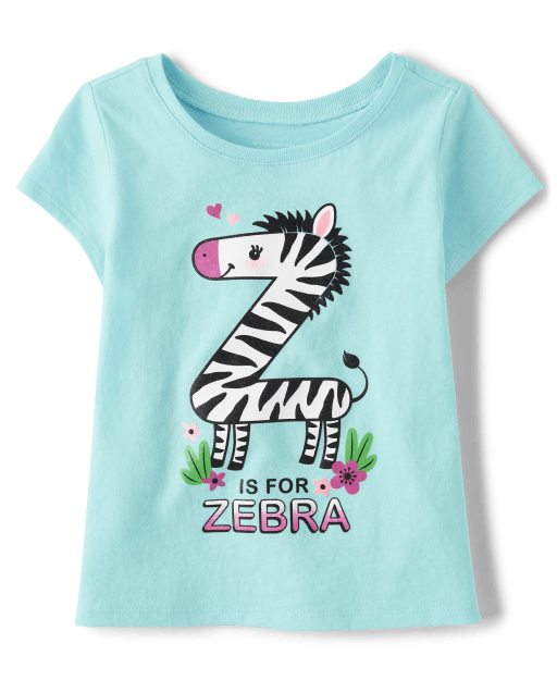 Baby And Toddler Girls Zebra Graphic Tee