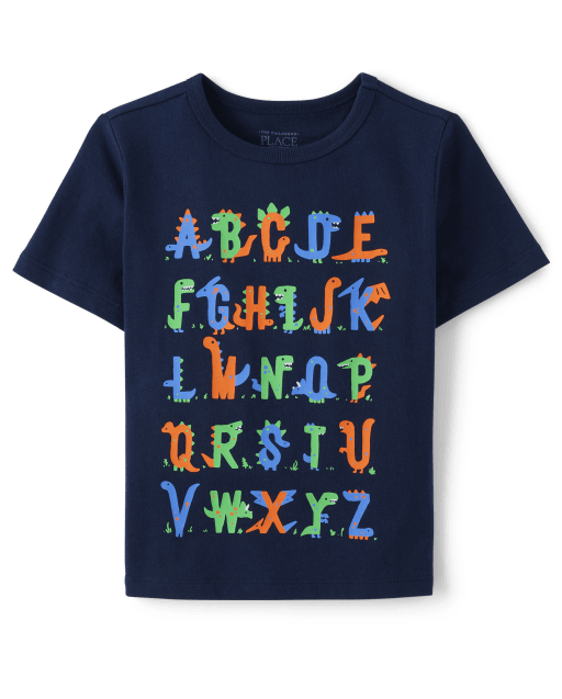 Baby And Toddler Boys Dino Alphabet Graphic Tee