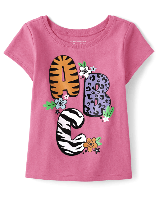 Baby And Toddler Girls Letters Graphic Tee