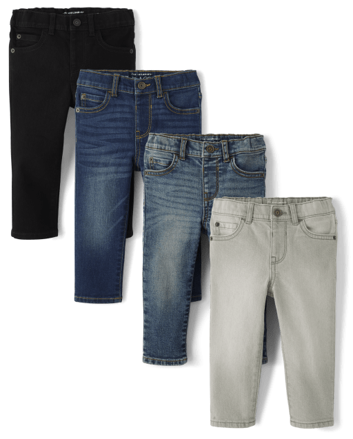 Baby And Niños pequeños Jeans ajustados para niños, paquete de 4