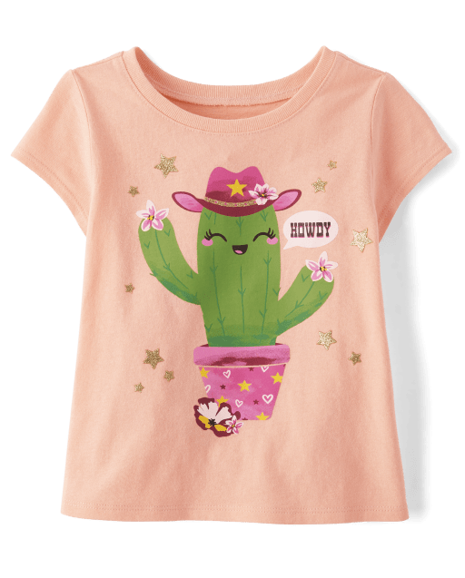 Baby And Toddler Girls Cactus Graphic Tee