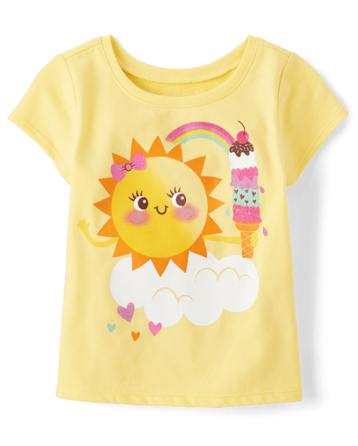 Baby And Toddler Girls Sun Graphic Tee