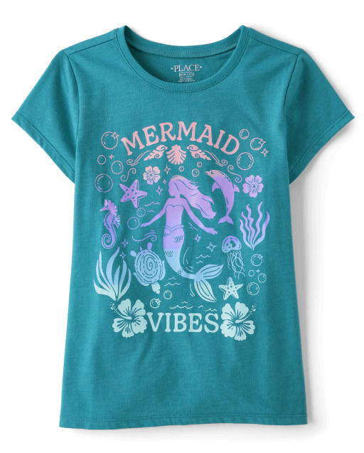 Girls Mermaid Vibes Graphic Tee