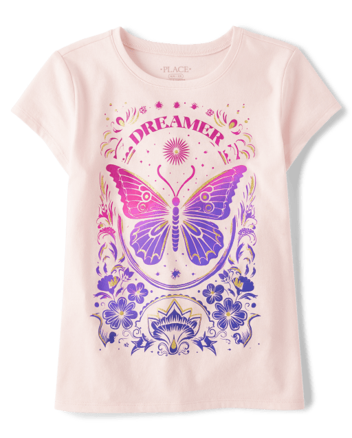 Girls Dreamer Butterfly Graphic Tee