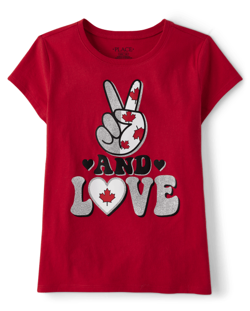 Fille Peace And Love T-shirt imprimé