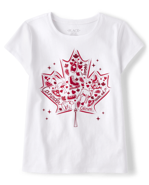 Girls Canada Maple Leaf Graphic Tee