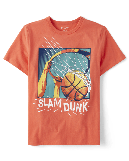 Boys Slam Dunk Basketball Graphic Tee