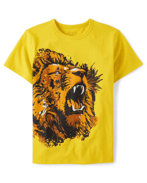 Camiseta con estampado de león para niño