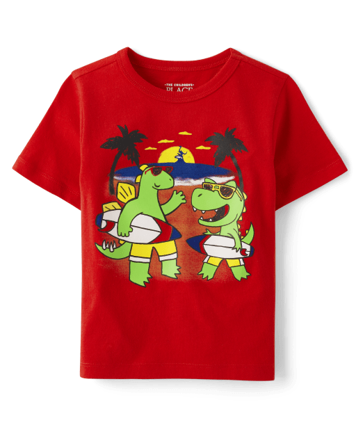 Baby And Toddler Boys Surf Dino Graphic Tee