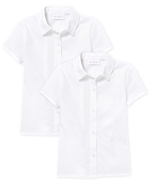 Girls Uniform Button Up Shirt 2-Pack