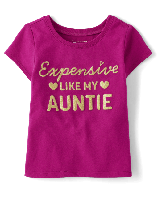 Baby And Toddler Girls Auntie Graphic Tee