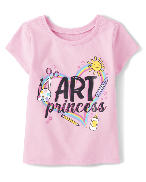 Baby And Toddler Girls Art Princess Graphic Tee