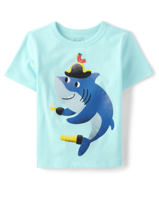 Baby And Toddler Boys Pirate Shark Graphic Tee