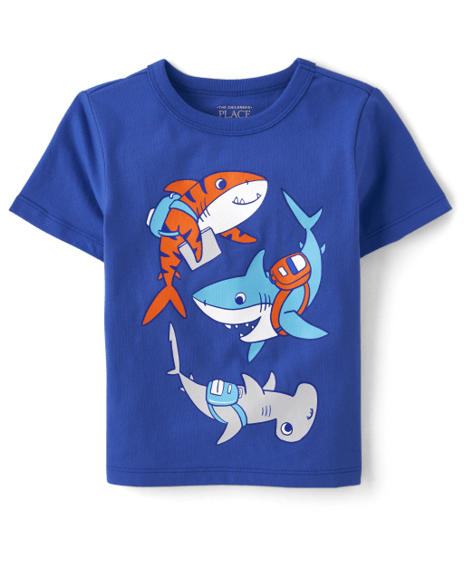 Baby And Niños pequeños Boys Shark Backpack Camisetas estampadas