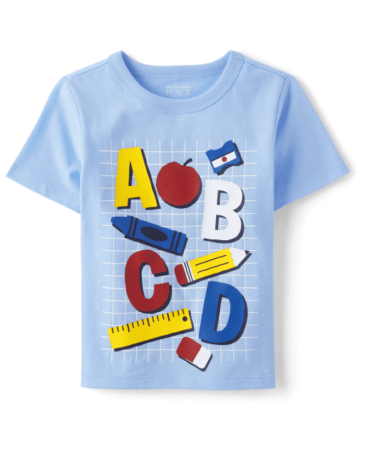 Camiseta con gráfico ABC para bebés y niños pequeños