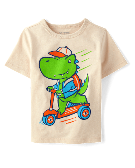 Baby And Toddler Boys Dino Scooter Graphic Tee