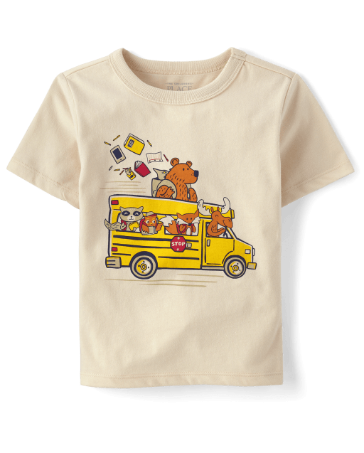 Baby And Toddler Boys School Bus Graphic Tee