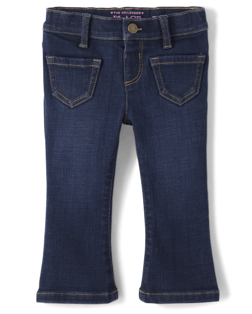 Toddler Girls Patch Pocket Flare Jeans