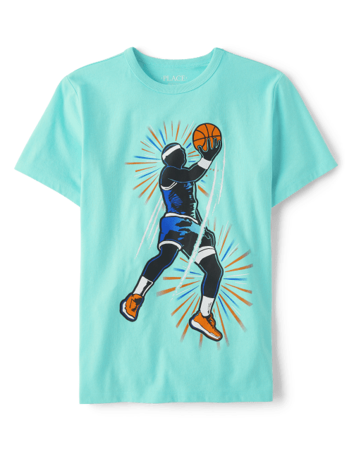 Boys Basketball Player Graphic Tee