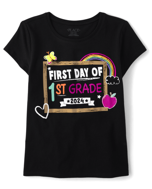 Girls First Day Of 1st Grade Graphic Tee